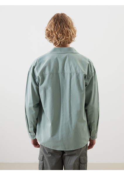 Yeni Sezon Rahat Kalip Uzun Kollu Gabardin Erkek Gomlek Ceket - S51849Z8 fırsatları