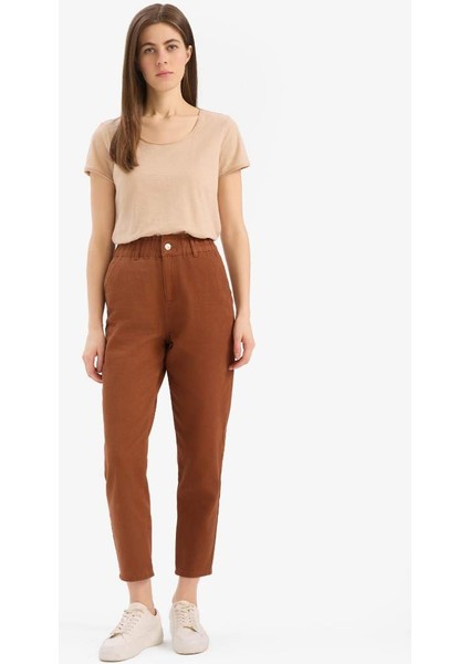Yeni Sezon Paperbag Gabardin Kumaş Pantolon Cepli Standart Paça modelleri