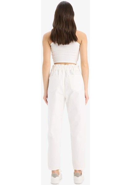 Yeni Sezon Paperbag Gabardin Kumaş Pantolon Cepli Standart Paça
