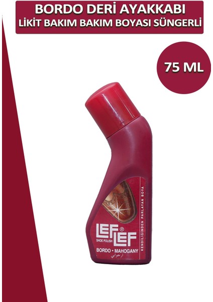 Bağcık + Nuri Leflef Deri Likit Ayakkabı Bakım Boyası Süngerli 75 ml Set