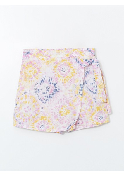 Yeni Sezon Beli Lastikli Batik Desenli Kiz Cocuk Sort Etek - S5L342Z4