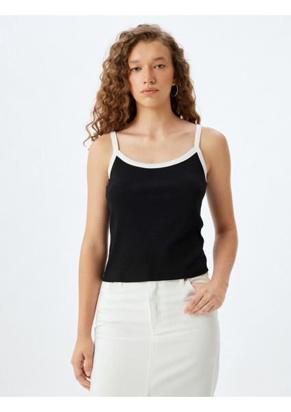 Yeni Sezon Basic Fitilli Kolsuz Biyeli Slim Fit Kadın Atet