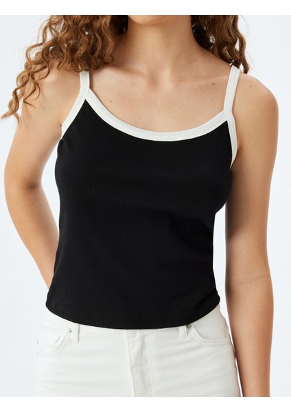 Yeni Sezon Basic Fitilli Kolsuz Biyeli Slim Fit Kadın Atet