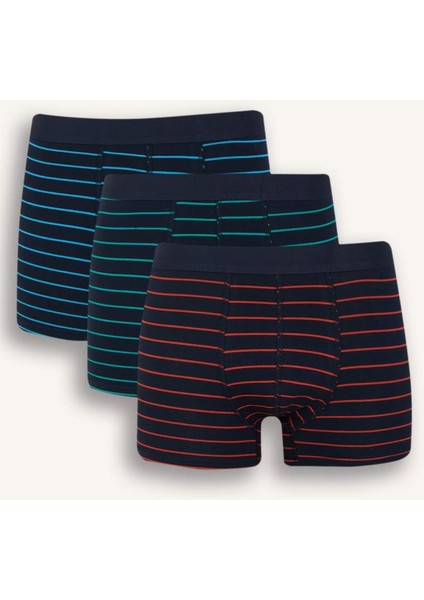 Yeni Sezon Regular Fit Çizgili 3'lü Boxer