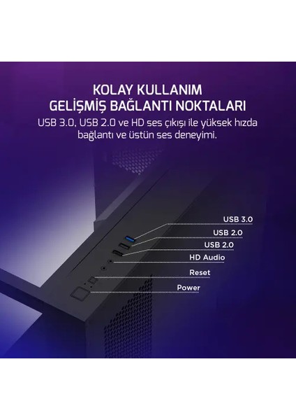 Topglass Siyah 4X120MM Infinity Fan Temperli Cam Kasa