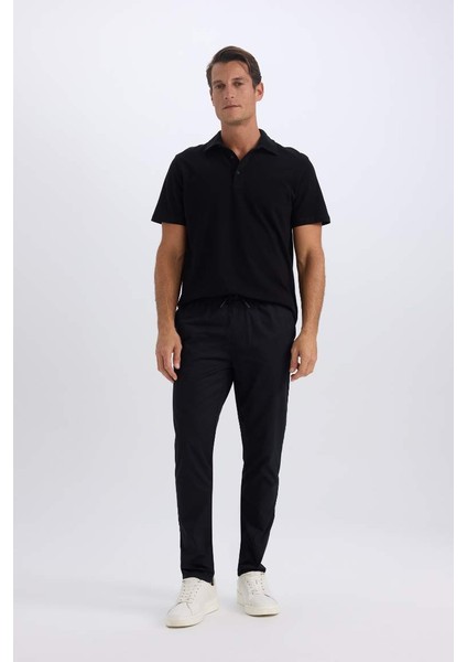 Yeni Sezon %100 Pamuk Yazlık Jogger Chino Pantolon Beli Bağcıklı Cepli Düz Paça