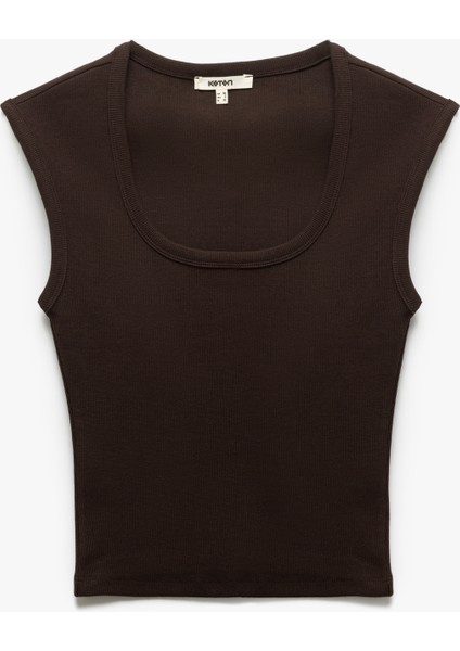 Yeni Sezon Slim Fit Pamuklu Kolsuz U Yaka Basic Crop Body modelleri