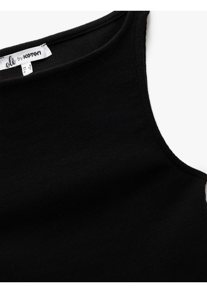 Yeni Sezon Kayık Yaka Kolsuz Kaşkorse Crop Üst
