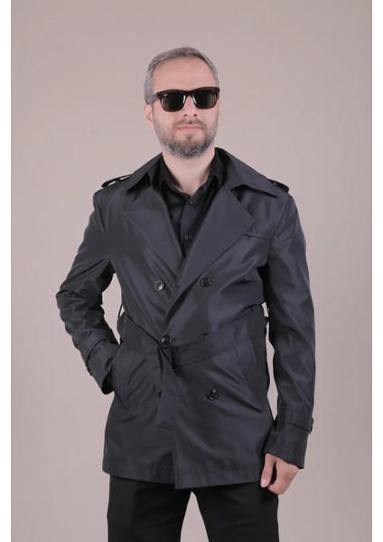 Slim Fit Kemerli Erkek Trençkot