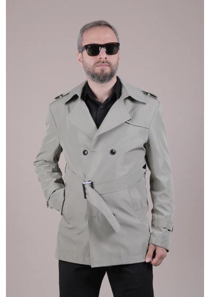 Slim Fit Kemerli Erkek Trençkot
