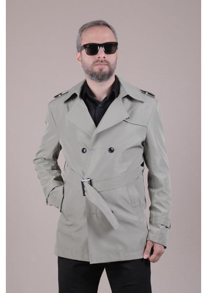 Slim Fit Kemerli Erkek Trençkot