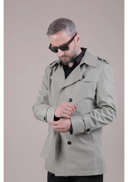 Slim Fit Kemerli Erkek Trençkot
