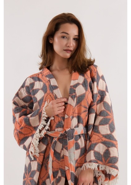 Müslin Kimono %100 Pamuklu Mandala Desenli Jakarlı Bornoz Kaftan Sabahlık fiyatları