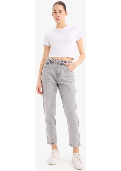 Yeni Sezon Lina Comfort Mom Normal Bel Düz Paça Jean Kar Yıkamalı Pantolon fiyatları