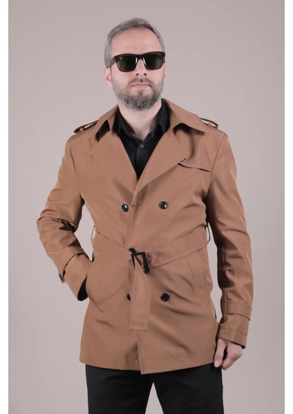 Slim Fit Kemerli Erkek Trençkot