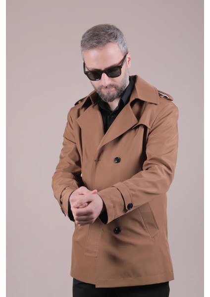Slim Fit Kemerli Erkek Trençkot modelleri