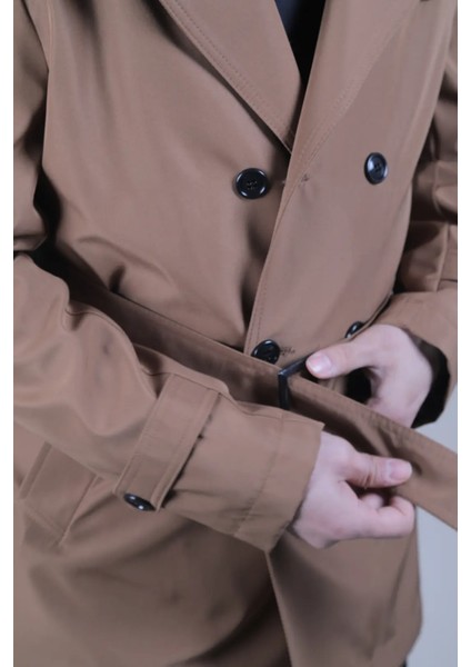 Slim Fit Kemerli Erkek Trençkot fırsatları