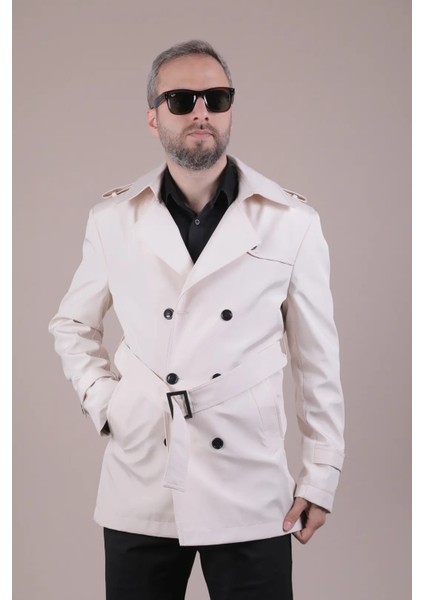 Slim Fit Kemerli Erkek Trençkot