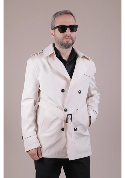 Slim Fit Kemerli Erkek Trençkot modelleri