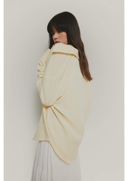 Yeni Sezon Oversize Geniş Kalıp Keten Karışımlı Uzun Kollu Gömlek modelleri