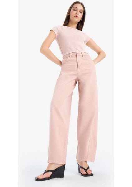 Yeni Sezon Afra x Defacto Coool Baggy Fit Gabardin Pantolon Yıkamalı Normal Bel modelleri