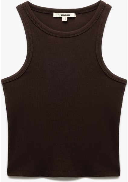 Yeni Sezon Pamuklu Kolsuz Bisiklet Yaka Slim Fit Crop Atlet
