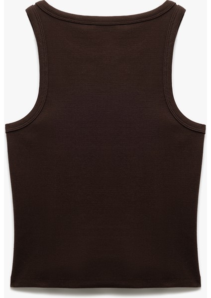 Yeni Sezon Pamuklu Kolsuz Bisiklet Yaka Slim Fit Crop Atlet