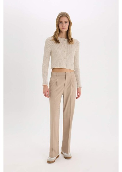 Yeni Sezon Wide Leg Kumaş Palazzo Pantolon Çift Cepli Normal Bel Standart Boy fırsatları