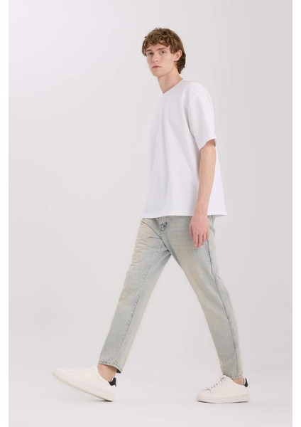 Yeni Sezon %100 Pamuk 90's Slim Fit Dar Kalıp Yüksek Bel Dar Paça Jean Pantolon fırsatları
