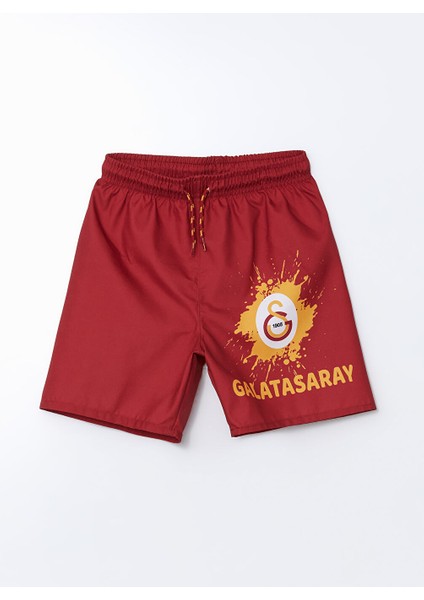 Yeni Sezon Uv Korumali Beli Lastikli Galatasaray Baskili Erkek Cocuk Deniz Sortu - S5HB45Z4