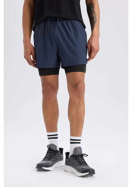 Yeni Sezon Defactofit Slim Fit Dar Kesim Sporcu Taytlı Şort