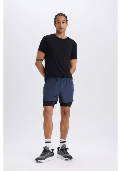 Yeni Sezon Defactofit Slim Fit Dar Kesim Sporcu Taytlı Şort