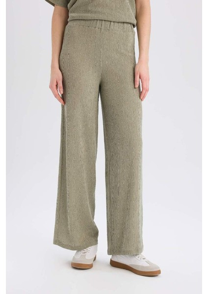 Yeni Sezon Wide Leg Geniş Bol Paça Bürümcük Pantolon