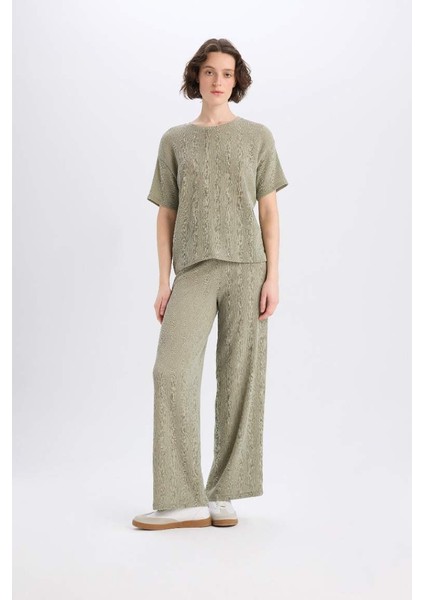 Yeni Sezon Wide Leg Geniş Bol Paça Bürümcük Pantolon fiyatları