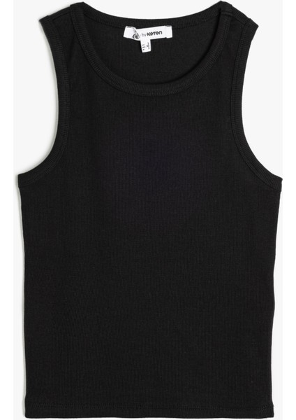 Yeni Sezon Bisiklet Yaka Kolsuz Slim Fit Basic Kadın Atlet