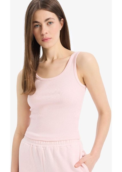 Yeni Sezon Slim Fit Dar Kesim Basic Düz U Yaka Fitilli Kaşkorse Atlet