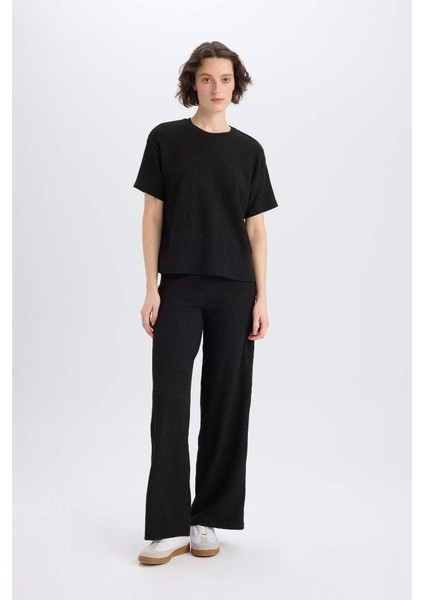 Yeni Sezon Wide Leg Pantolon Geniş Paça Basic Düz Bürümcük fiyatları