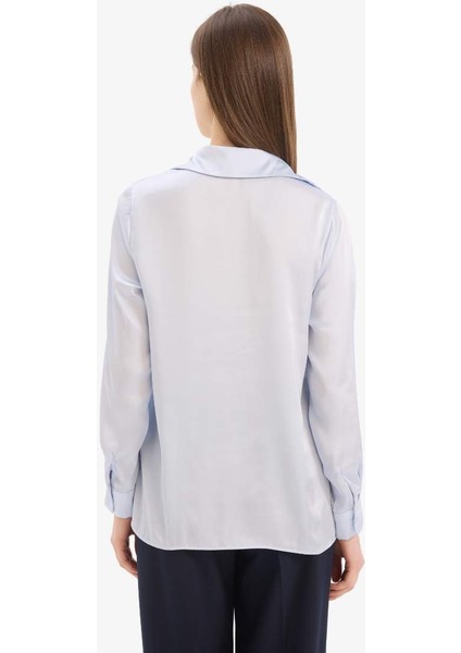 Yeni Sezon Regular Fit Saten Uzun Kollu Gömlek