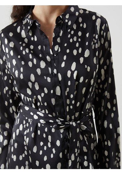 Yeni Sezon Desenli Saten Kadin Gomlek Elbise - S5JU72Z8 modelleri