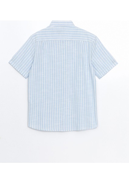 Yeni Sezon Regular Fit Kisa Kollu Cizgili Poplin Erkek Gomlek - S5G177Z8