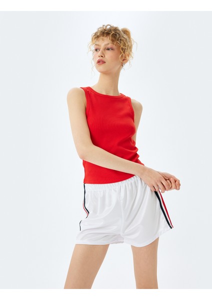Yeni Sezon Bisiklet Yaka Kolsuz Slim Fit Basic Kadın Atlet