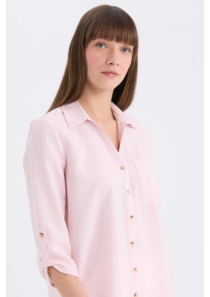 Yeni Sezon Regular Fit Basic Düz Uzun Kollu Gömlek