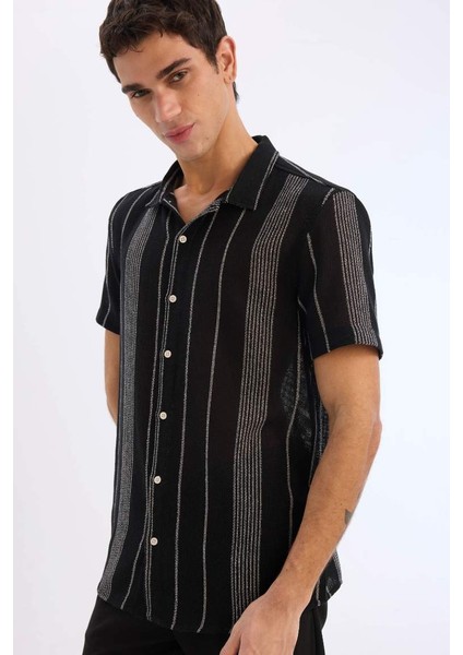 Yeni Sezon Regular Fit Yazlık Polo Yaka Pamuklu Kısa Kollu Gömlek fırsatları