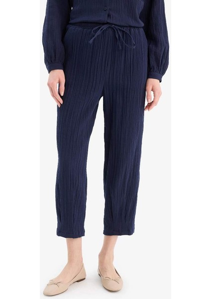 Yeni Sezon Basic Düz Cepli Müslin Harem Pantolon