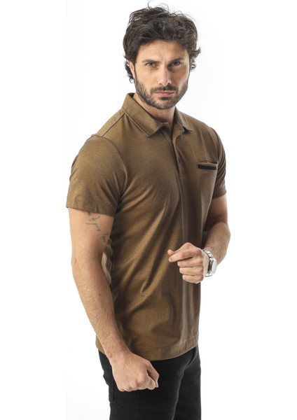 Polo Yaka Düğmeli Cepli Düz Renk T-SHIRT-6288 modelleri