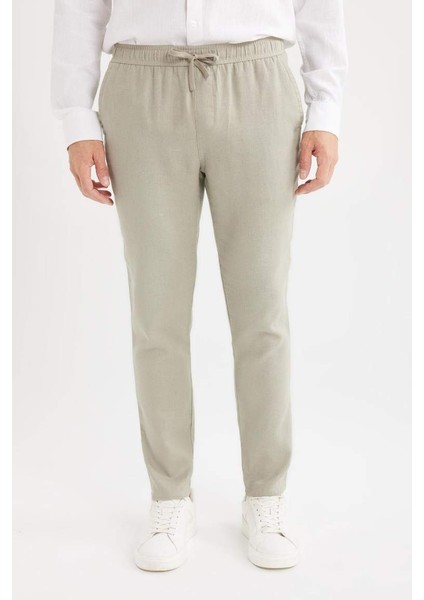 Yeni Sezon Yazlık Jogger Keten Düz Paça Pantolon