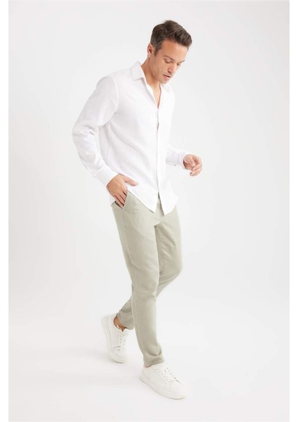 Yeni Sezon Yazlık Jogger Keten Düz Paça Pantolon
