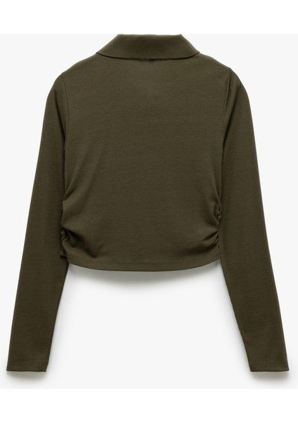 Yeni Sezon Kolej Baskılı Fermuar Detaylı Slim Fit Polo Yaka Tişört fırsatları