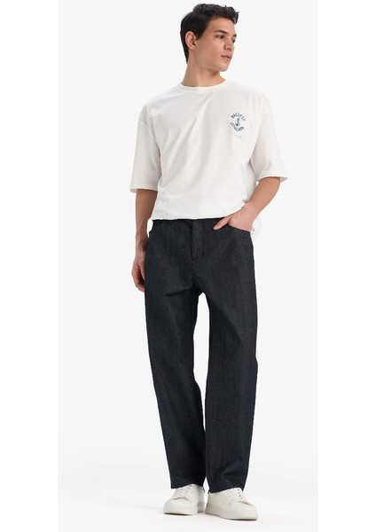 Yeni Sezon %100 Pamuk Straight Fit Yüksek Bel Geniş Paça Jean Pantolon fiyatları