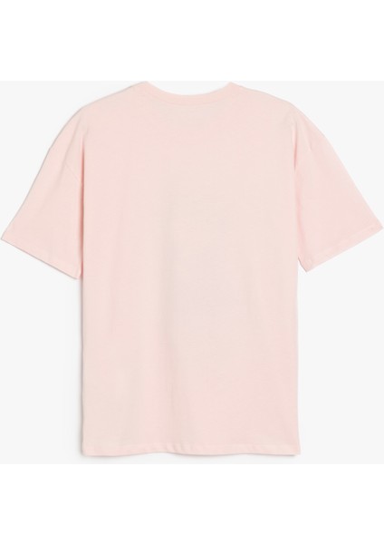 Yeni Sezon Kedi Baskılı Bisiklet Yaka Kısa Kollu Oversize Tişört